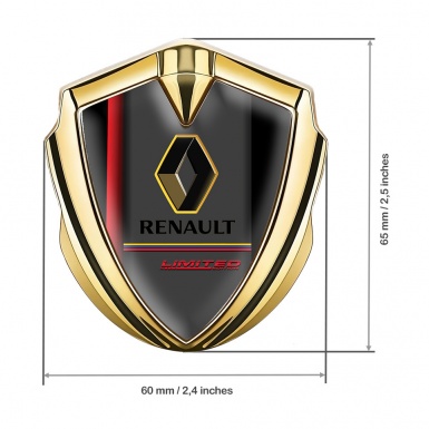 Renault Emblem Trunk Badge Gold Red Stripe Tricolor Limited Edition