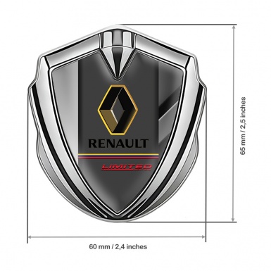 Renault Emblem Self Adhesive Silver Mixed Frame Tricolor Limited Edition