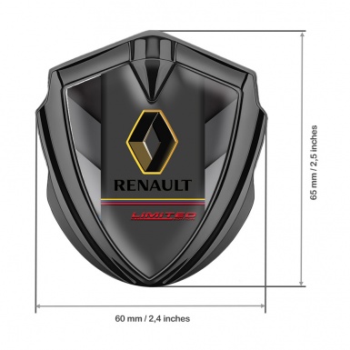 Renault Emblem Self Adhesive Graphite Grey Elements Tricolor Limited Edition