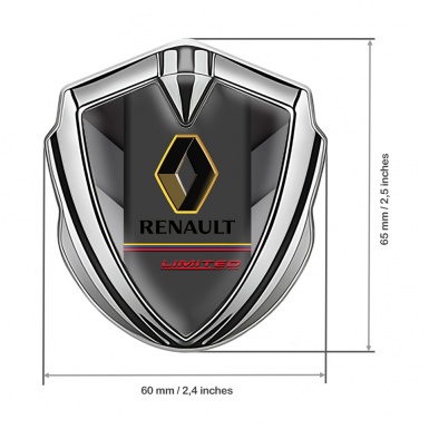 Renault Emblem Self Adhesive Silver Grey Elements Tricolor Limited Edition