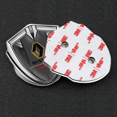 Renault Domed Emblem Badge Silver Dark Grate Tricolor Limited Edition