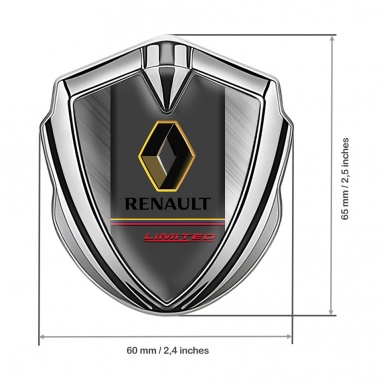 Renault Bodyside Domed Emblem Silver Brushed Frame Limited Edition