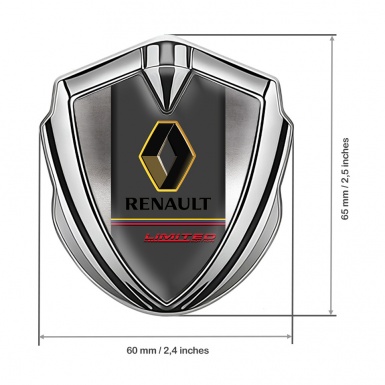 Renault 3d Emblem Badge Silver Polished Frame Tricolor Limited Edition
