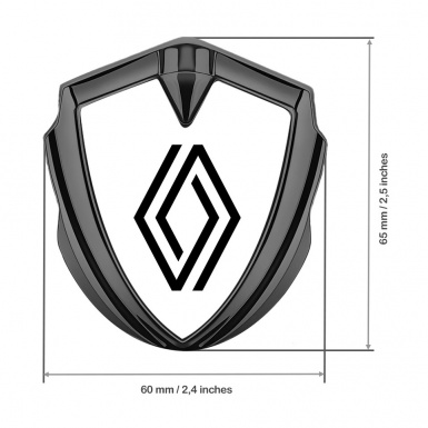 Renault Emblem Badge Self Adhesive Graphite White Fill Modern Logo Design