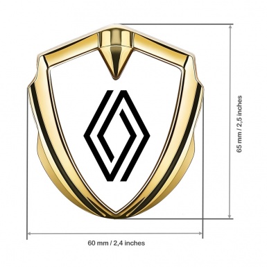Renault Emblem Badge Self Adhesive Gold White Fill Modern Logo Design