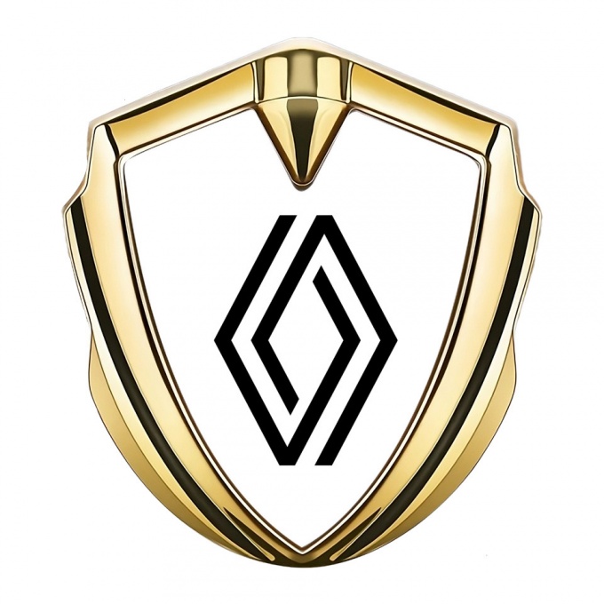 Renault Emblem Badge Self Adhesive Gold White Fill Modern Logo Design