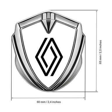 Renault Emblem Badge Self Adhesive Silver White Fill Modern Logo Design