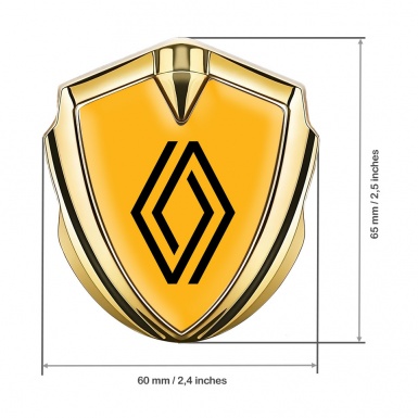 Renault Emblem Car Badge Gold Yellow Print Modern Logo Design