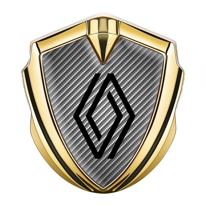 Renault Emblem Car Badge Gold Light Carbon Modern Logo Design