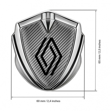 Renault Emblem Car Badge Silver Light Carbon Modern Logo Design