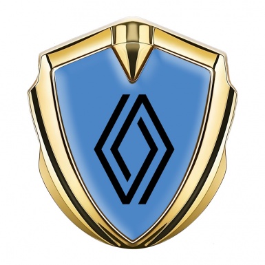Renault Emblem Silicon Badge Gold Glacial Blue Modern Logo Design