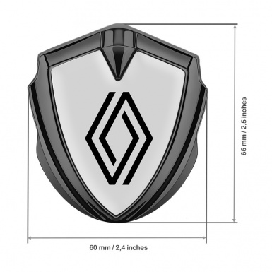 Renault Metal Domed Emblem Graphite Moon Grey Modern Logo Edition