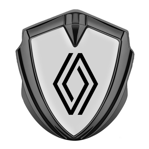 Renault Metal Domed Emblem Graphite Moon Grey Modern Logo Edition