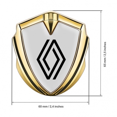 Renault Metal Domed Emblem Gold Moon Grey Modern Logo Edition