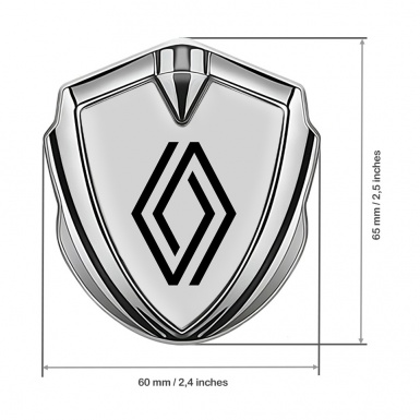 Renault Metal Domed Emblem Silver Moon Grey Modern Logo Edition