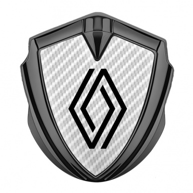 Renault Badge Self Adhesive Graphite White Carbon Modern Logo Edition