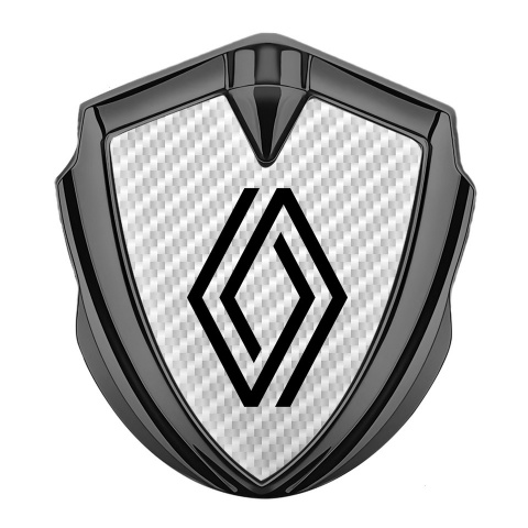 Renault Badge Self Adhesive Graphite White Carbon Modern Logo Edition