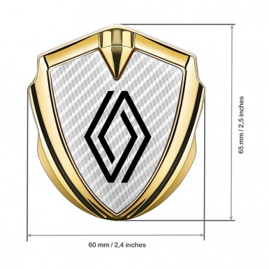 Renault Badge Self Adhesive Gold White Carbon Modern Logo Edition