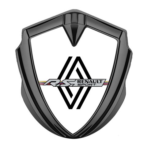 Renault Emblem Trunk Badge Graphite White Fill Modern Logo Edition