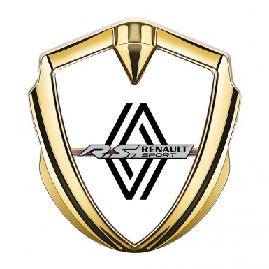 Renault Emblem Trunk Badge Gold White Fill Modern Logo Edition