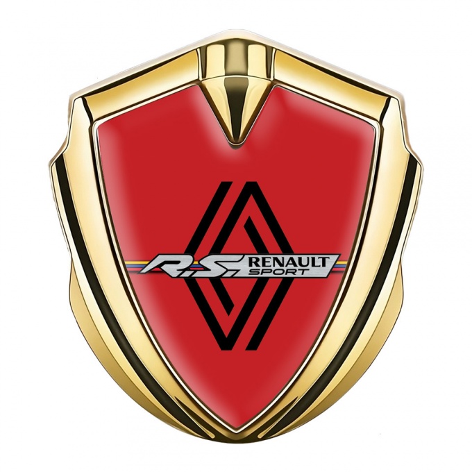 Renault Emblem Self Adhesive Gold Red Fill Modern Logo Edition