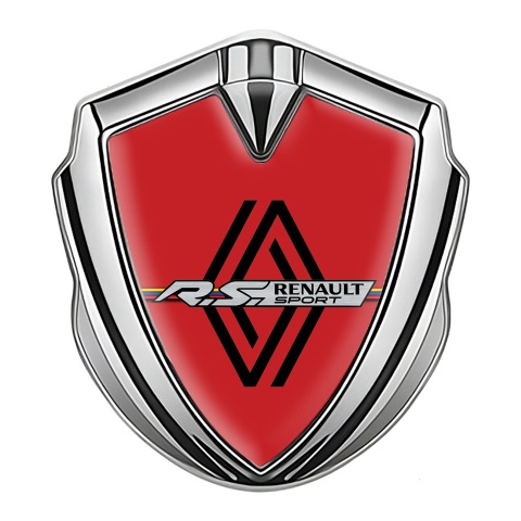 Renault Emblem Self Adhesive Silver Red Fill Modern Logo Edition