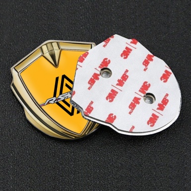 Renault Metal Emblem Badge Gold Yellow Print Modern Logo Edition