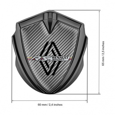 Renault Domed Emblem Badge Graphite Light Carbon Modern Logo Edition