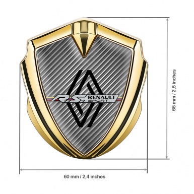 Renault Domed Emblem Badge Gold Light Carbon Modern Logo Edition