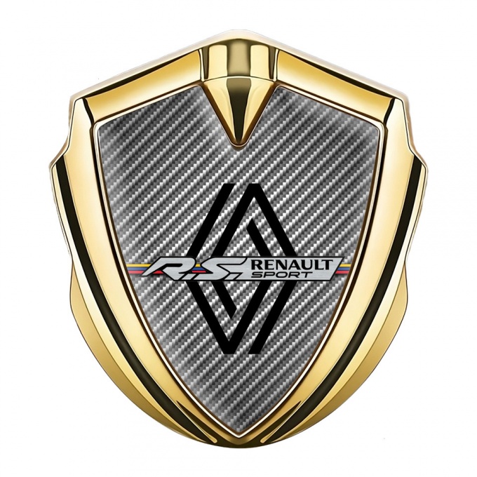 Renault Domed Emblem Badge Gold Light Carbon Modern Logo Edition