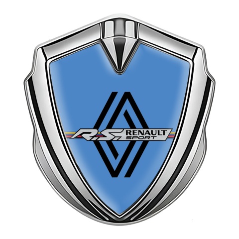 Renault Emblem Ornament Badge Silver Blue Fill Modern Logo Edition