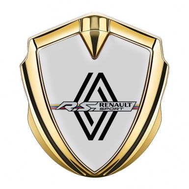 Renault Bodyside Domed Emblem Gold Grey Fill Modern Logo Edition