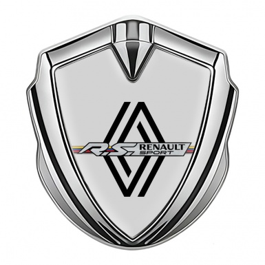Renault Bodyside Domed Emblem Silver Grey Fill Modern Logo Edition