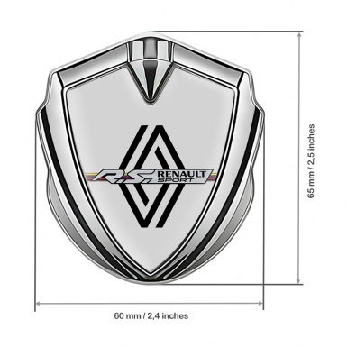 Renault Bodyside Domed Emblem Silver Grey Fill Modern Logo Edition