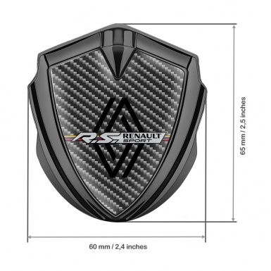 Renault Emblem Metal Badge Graphite Dark Carbon Modern Logo Edition