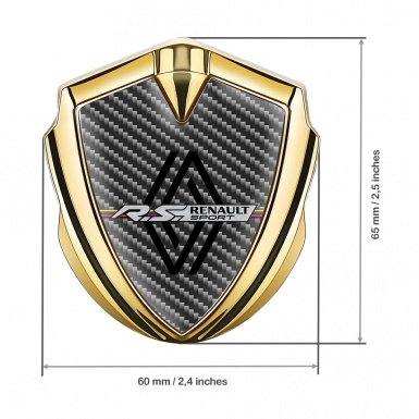 Renault Emblem Metal Badge Gold Dark Carbon Modern Logo Edition