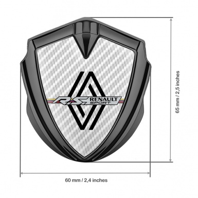 Renault Emblem Badge Self Adhesive Graphite White Carbon Modern Logo
