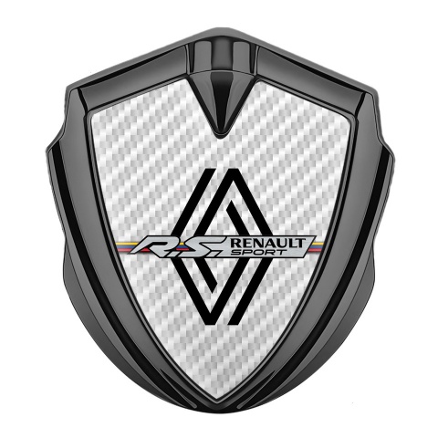 Renault Emblem Badge Self Adhesive Graphite White Carbon Modern Logo
