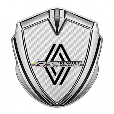 Renault Emblem Badge Self Adhesive Silver White Carbon Modern Logo