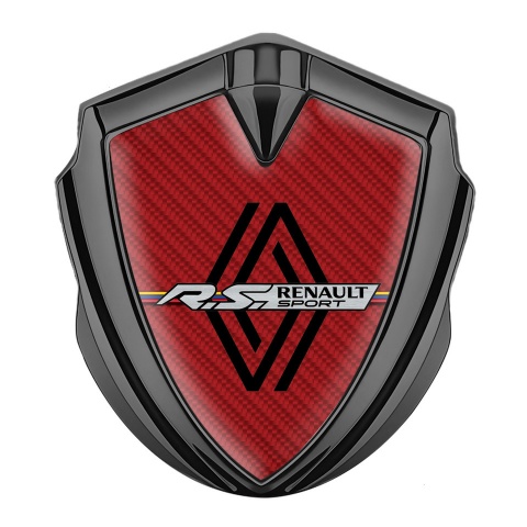 Renault Silicon Emblem Badge Graphite Red Carbon Modern Logo