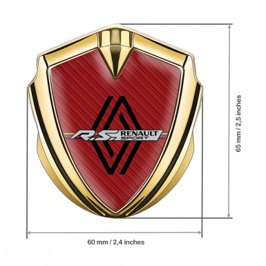 Renault Silicon Emblem Badge Gold Red Carbon Modern Logo