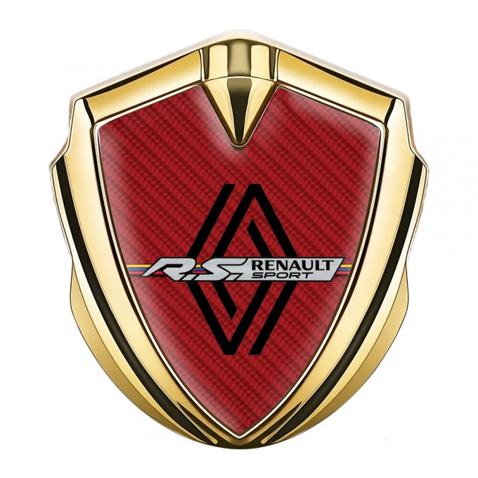Renault Silicon Emblem Badge Gold Red Carbon Modern Logo