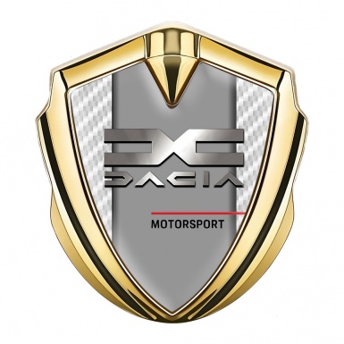Dacia Emblem Silicon Badge Gold White Carbon Metallic Logo Design