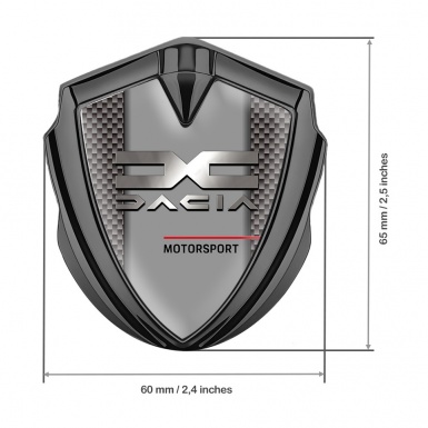 Dacia Badge Self Adhesive Graphite Grey Carbon Metallic Logo Design