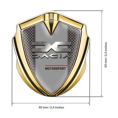 Dacia Badge Self Adhesive Gold Grey Carbon Metallic Logo Design