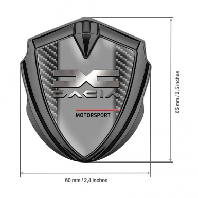 Dacia Metal Emblem Self Adhesive Graphite Dark Carbon Metallic Logo Design