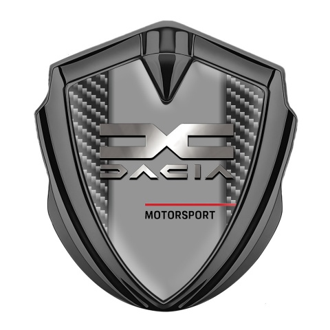 Dacia Metal Emblem Self Adhesive Graphite Dark Carbon Metallic Logo Design