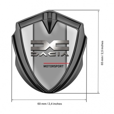 Dacia Fender Emblem Badge Graphite Light Grey Metallic Logo Design