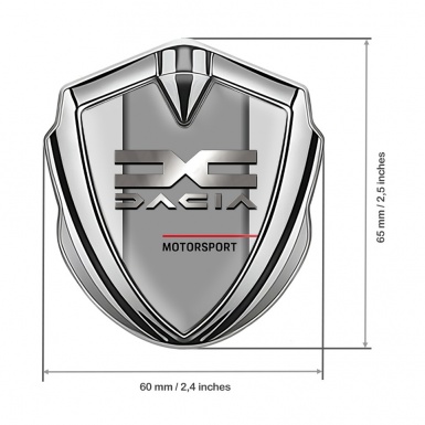 Dacia Fender Emblem Badge Silver Light Grey Metallic Logo Design