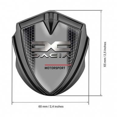 Dacia Metal Emblem Badge Graphite Dark Mesh Metallic Logo Edition